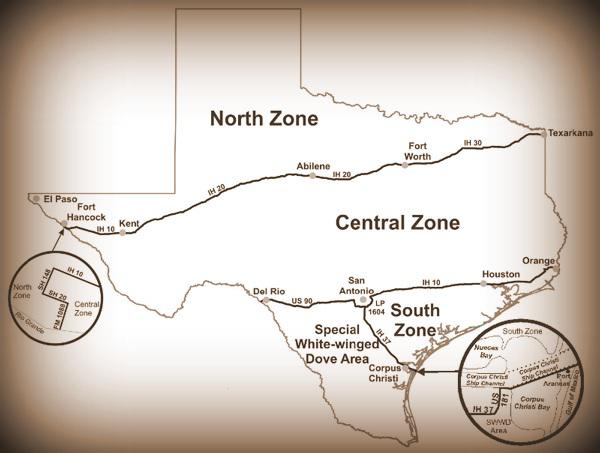 CENTRAL ZONE – SOUTH TEXAS DOVE HUNTING DATES